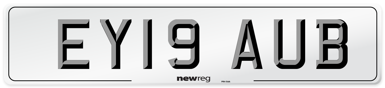 EY19 AUB Number Plate from New Reg